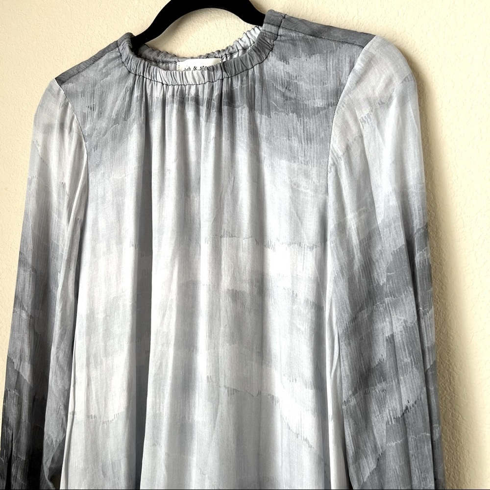 Cloth And Stone Grey Long Sleeve Mini Dress, XS - Picture 5 of 16